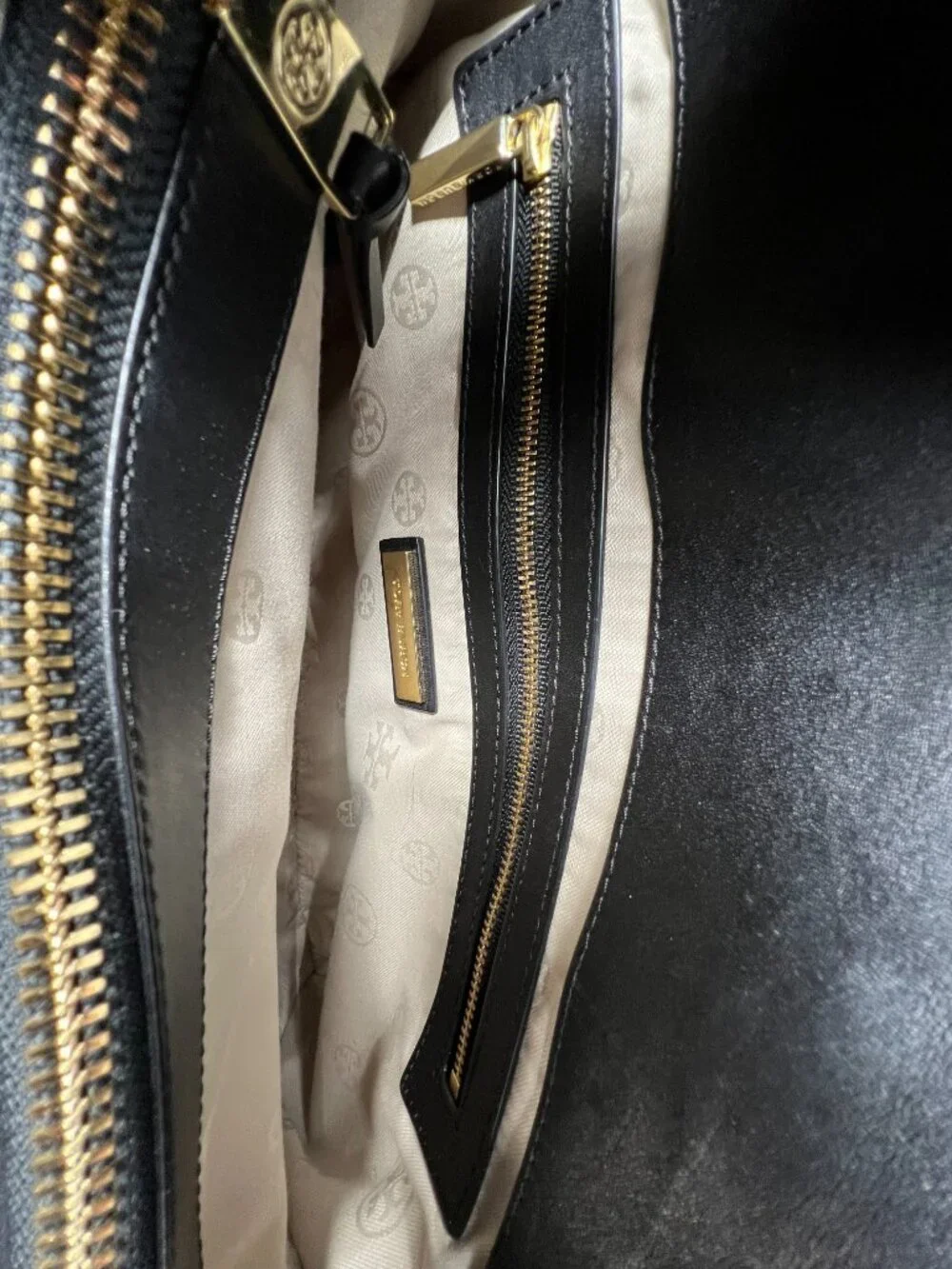 TORY‎ BURCH Robinson Woven Plaid Open Dome Satchel - Black/Beige/White